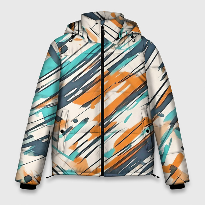 Мужская зимняя куртка 3D Абстракция разноцветная фото
