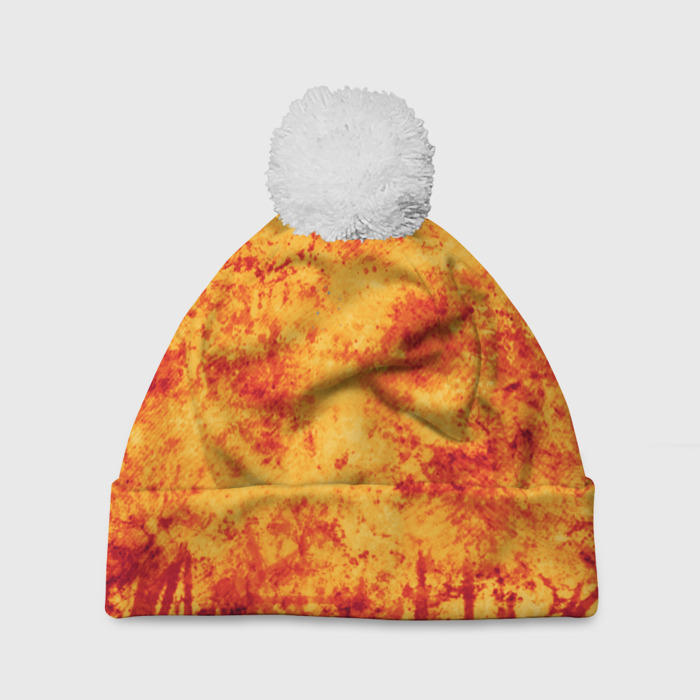 Шапка 3D c помпоном Осенний пожар фото