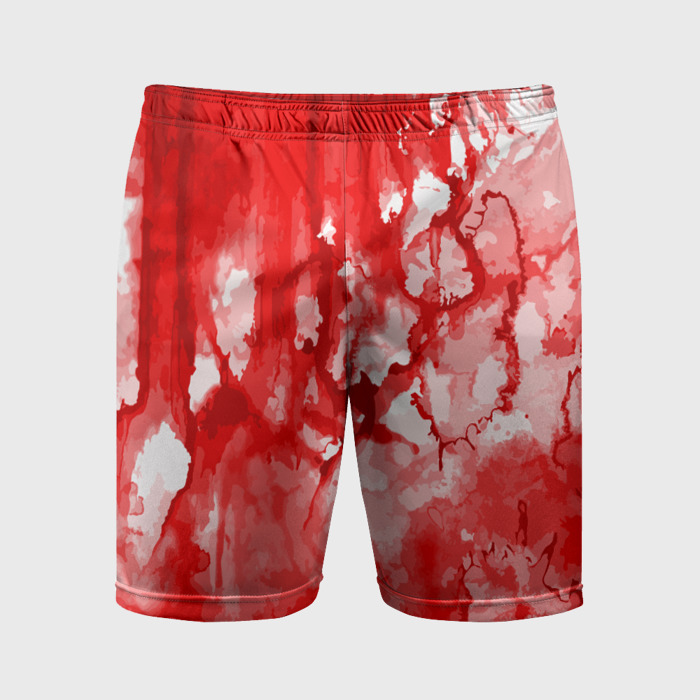 Мужские шорты спортивные Кровь на белом фото