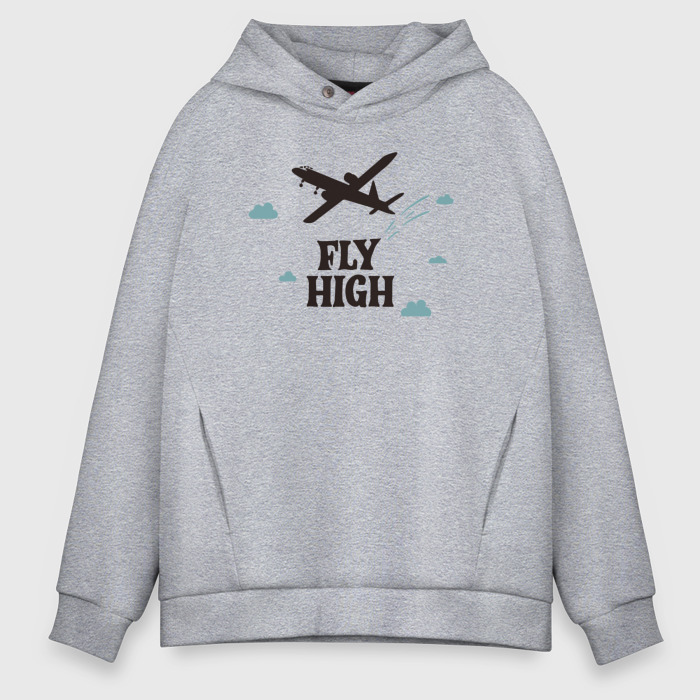 Мужское худи Oversize хлопок Лети высоко фото