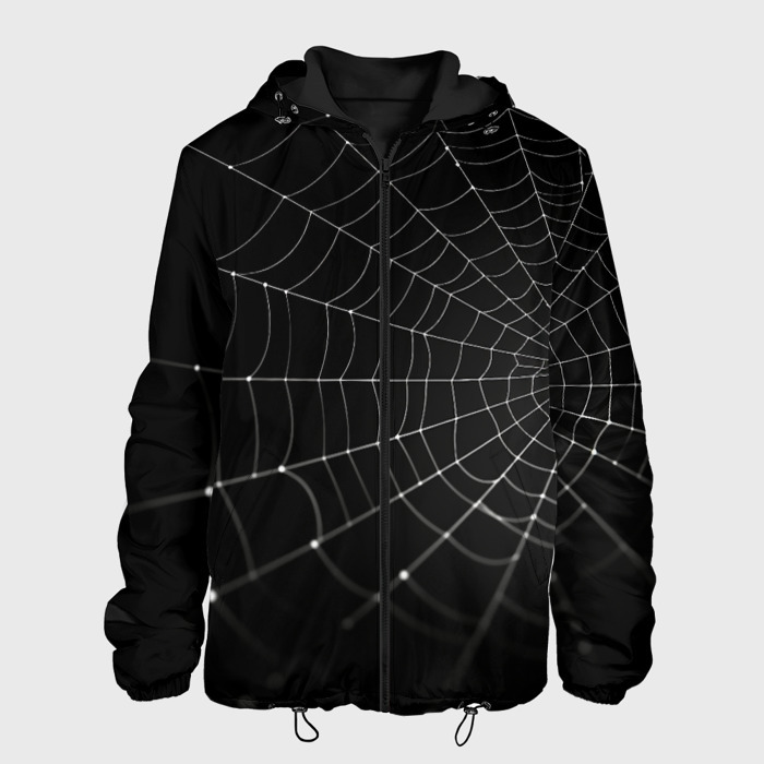 Мужская куртка 3D Паутина на черном фоне фото
