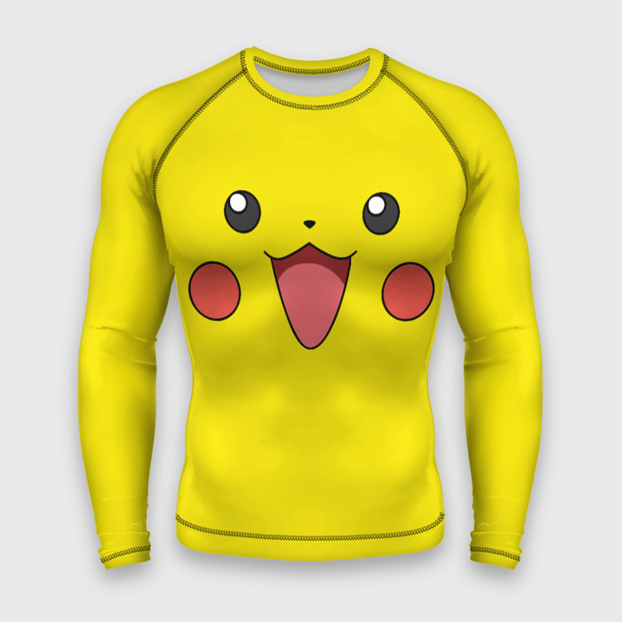 Мужской рашгард 3D Пикачу   весёлый покемон фото
