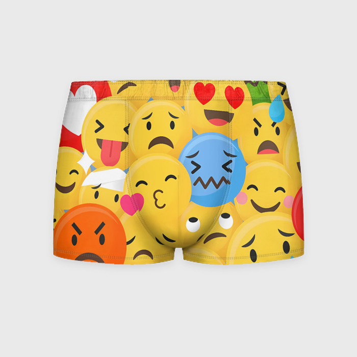 Мужские трусы 3D Смайлы разные эмоции фото