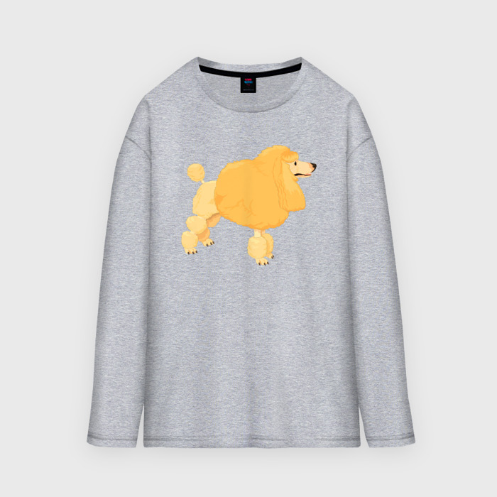 Мужской лонгслив oversize хлопок Светлый пудель фото