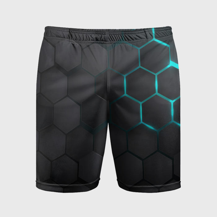 Мужские шорты спортивные Чёрный фон соты фото