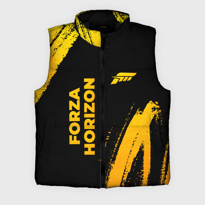 Мужской жилет утепленный 3D Forza Horizon   gold gradient вертикально фото