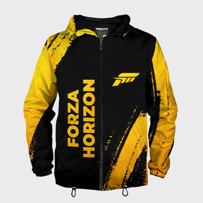 Мужская ветровка 3D Forza Horizon   gold gradient вертикально фото