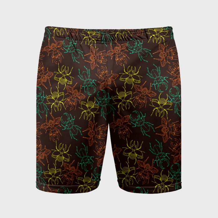 Мужские шорты спортивные Разноцветные жуки фото