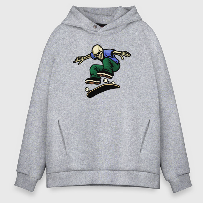 Мужское худи Oversize хлопок Скелет скейтер фото