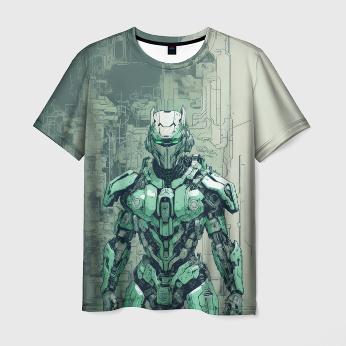 Мужская футболка 3D Мятный андроид фото