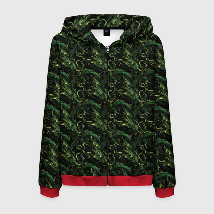 Мужская толстовка 3D на молнии Паттерн с   драконами фото
