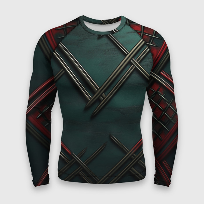 Мужской рашгард 3D Диагональный узор в шотландском стиле фото