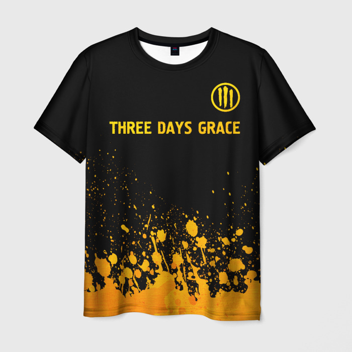 Мужская футболка 3D Three Days Grace   gold gradient посередине фото