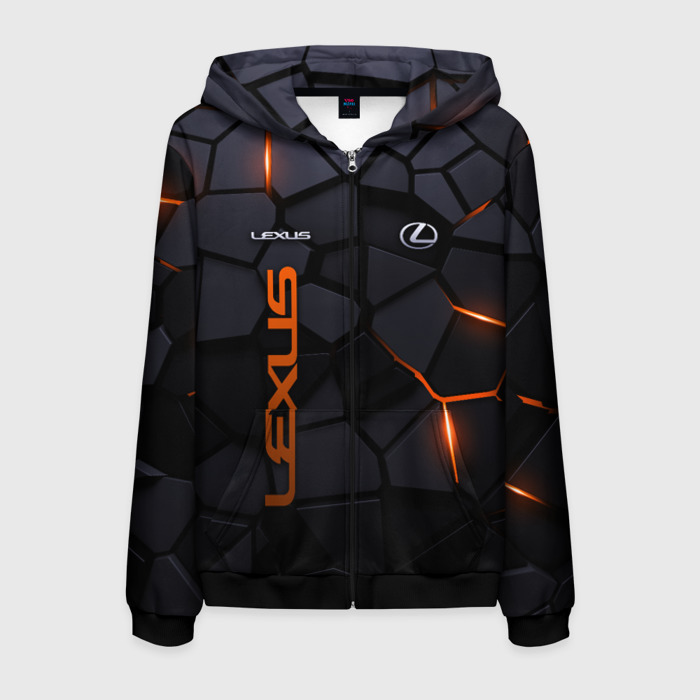 Мужская толстовка 3D на молнии Lexus   плиты с эффектом свечения фото