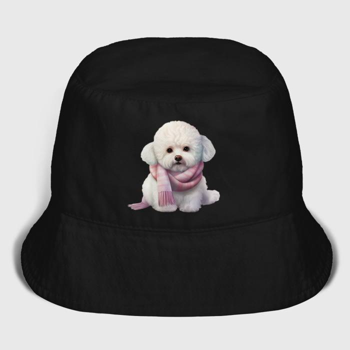 Мужская панама хлопок Бишон фризе в шарфике фото