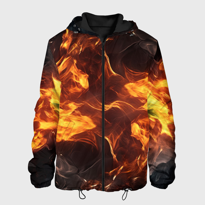 Мужская куртка 3D Дым  и огонь фото