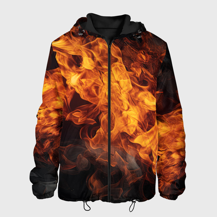 Мужская куртка 3D Огонь   и  дым фото