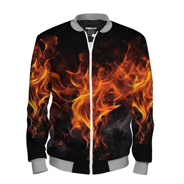 Мужской бомбер 3D Огонь   и   дым фото