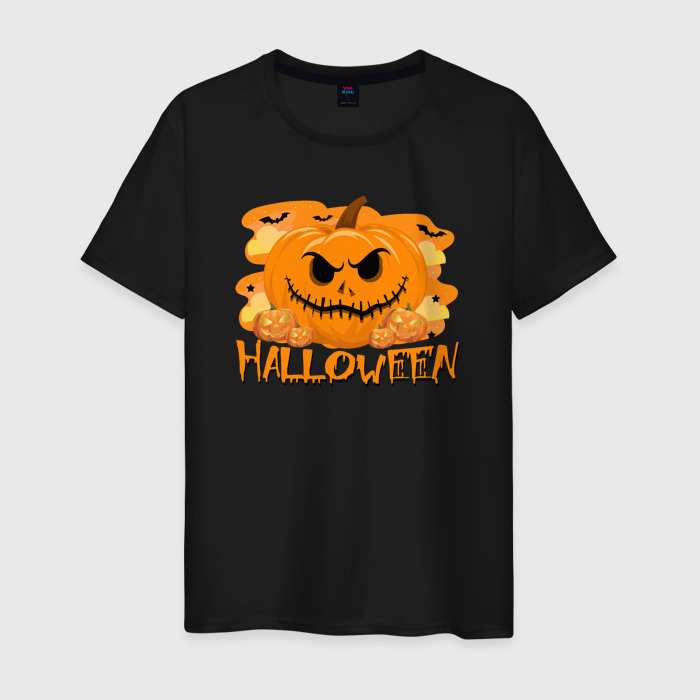Мужская футболка хлопок Orange holiday halloween фото