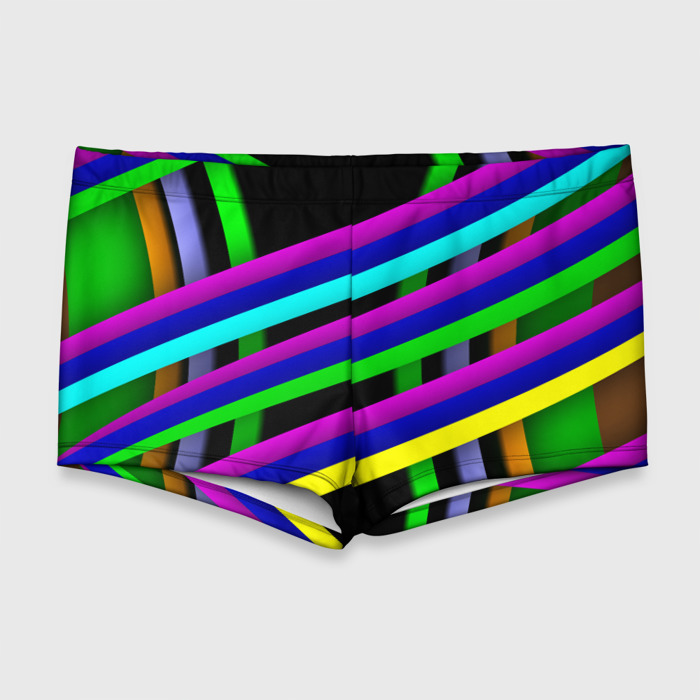 Мужские купальные плавки 3D Нерегулярные полосы фото