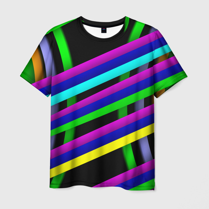Мужская футболка 3D Нерегулярные полосы фото