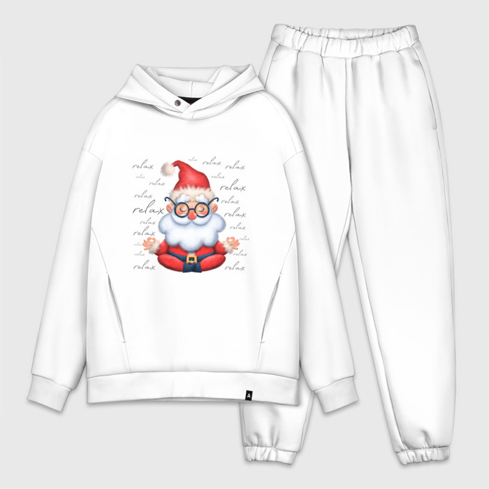 Мужской костюм oversize хлопок Дед Мороз  на йоге фото