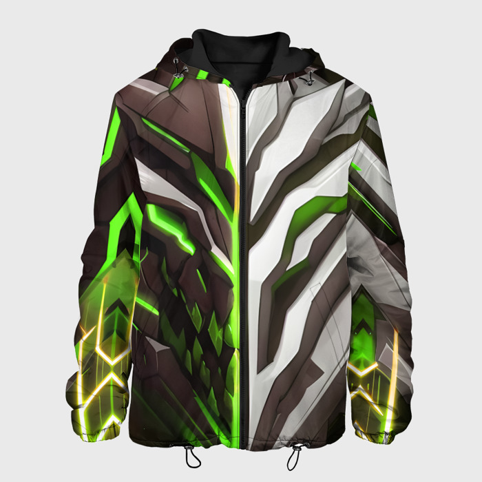 Мужская куртка 3D Броня адская и райская зелёная фото
