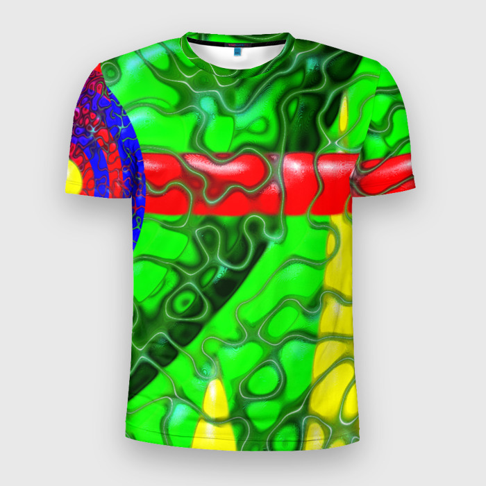 Мужская футболка 3D Slim Кожаный рельеф фото