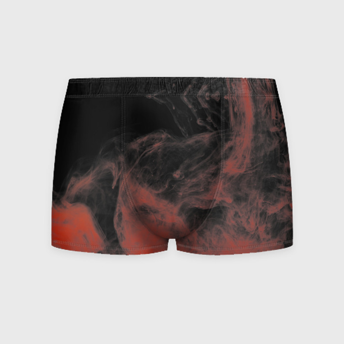 Мужские трусы 3D Красный дым на чёрном фото