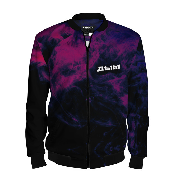 Мужской бомбер 3D Разноцветный дым фото