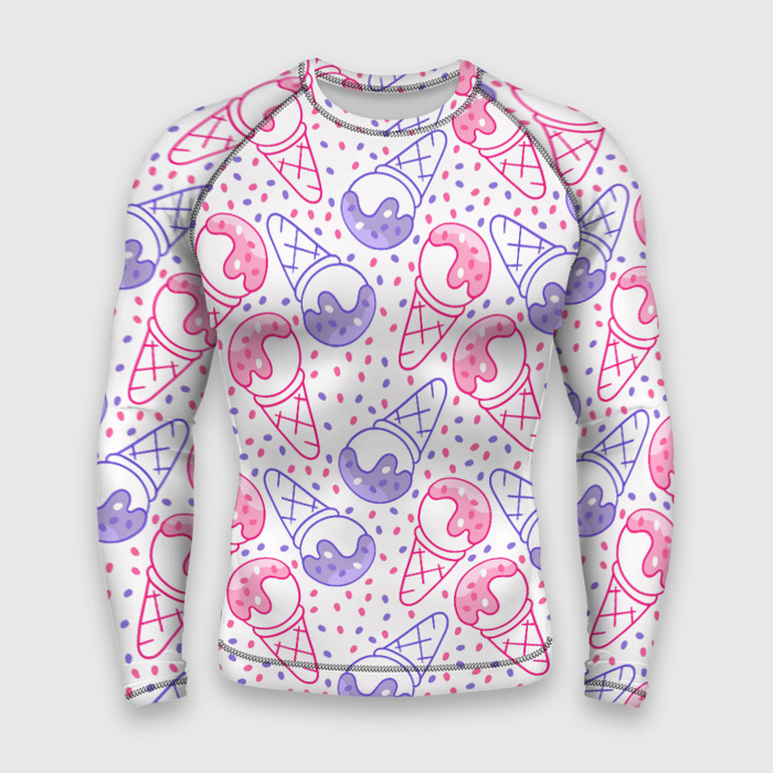 Мужской рашгард 3D Цветное мороженое фото