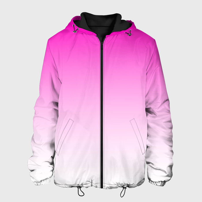 Мужская куртка 3D Розово белый градиент фото