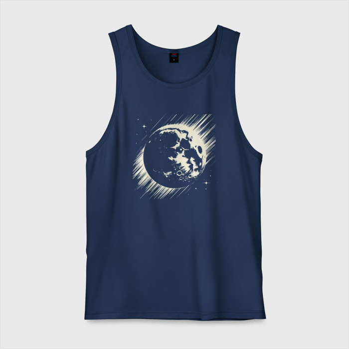 Мужская майка хлопок Луна в космосе фото