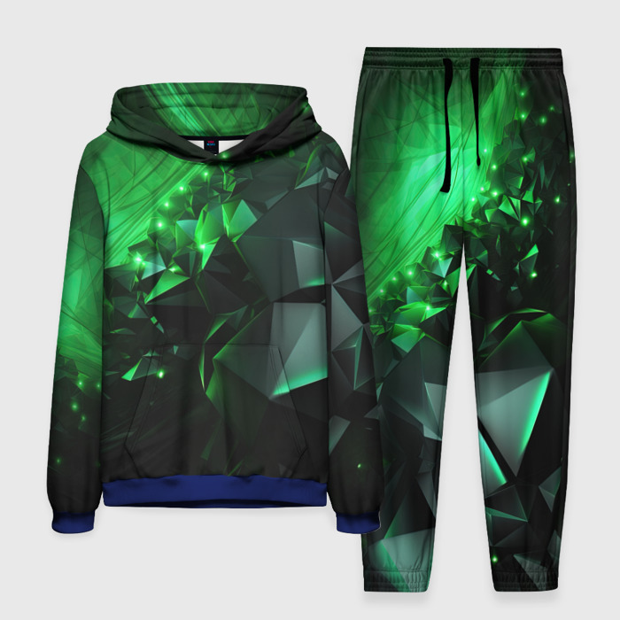 Мужской костюм с толстовкой 3D Абстрактное видение зелени фото