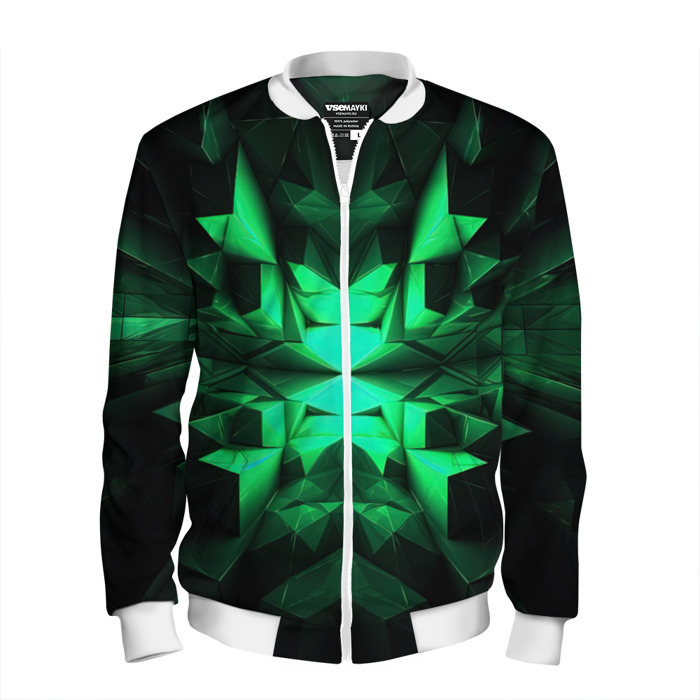Мужской бомбер 3D Абстрактное погружение в зелень фото