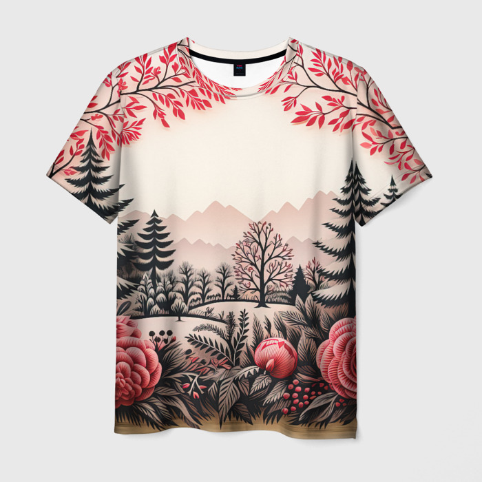 Мужская футболка 3D Украшения зимы новый год фото