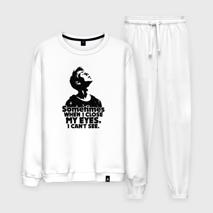 Мужской костюм хлопок Глаза закрыты фото