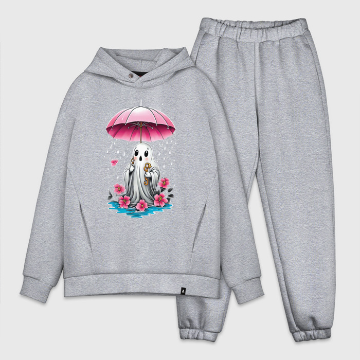 Мужской костюм oversize хлопок Приведение под зонтиком фото