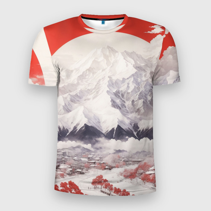 Мужская футболка 3D Slim Япония в белом стиле фото