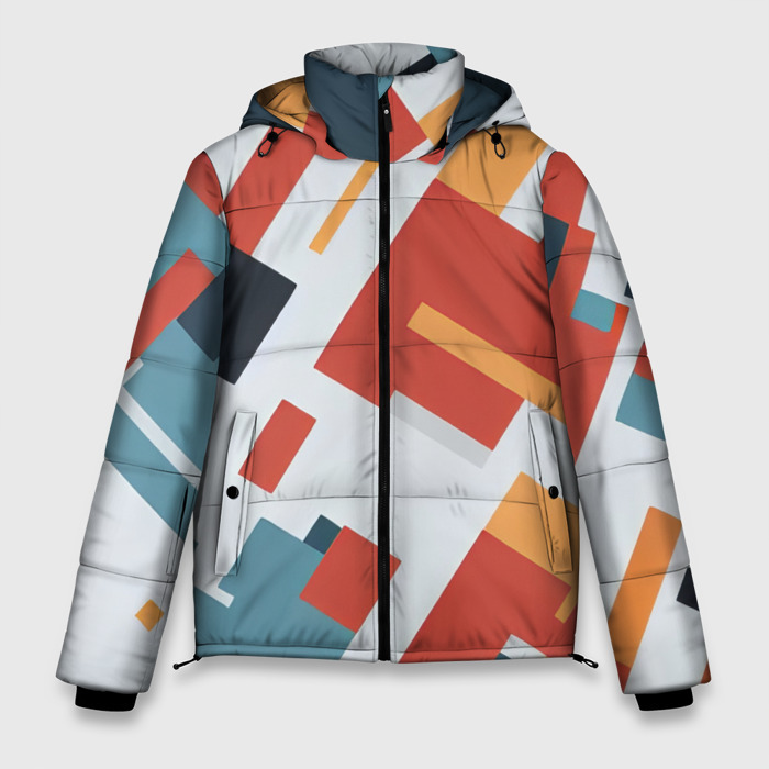 Мужская зимняя куртка 3D Геометрический узор   нейросеть фото