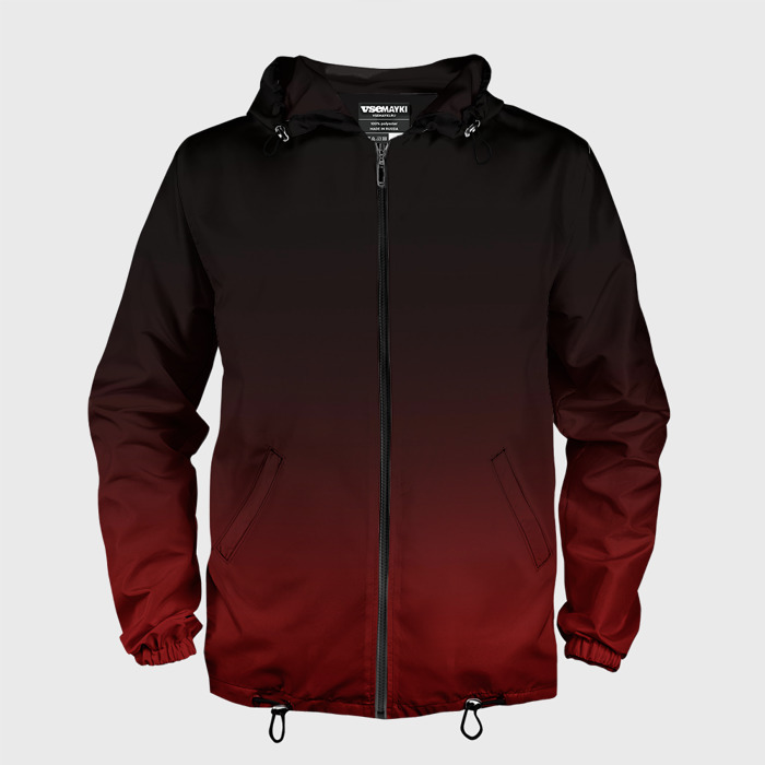 Мужская ветровка 3D Градиент от тёмного до тёмно красного фото