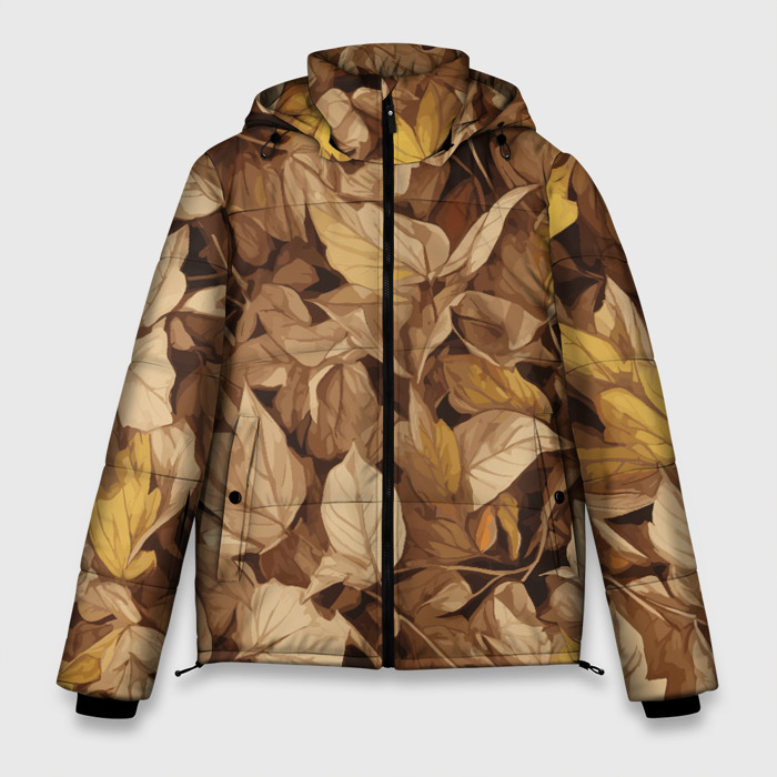 Мужская зимняя куртка 3D Осенние желтые листья фото