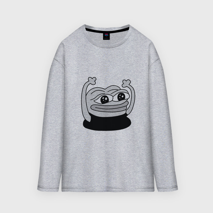 Мужской лонгслив oversize хлопок Лягушонок радуется фото