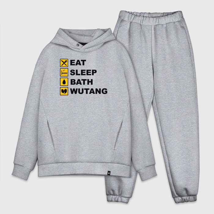 Мужской костюм oversize хлопок Еда сон ванна Wu tang фото