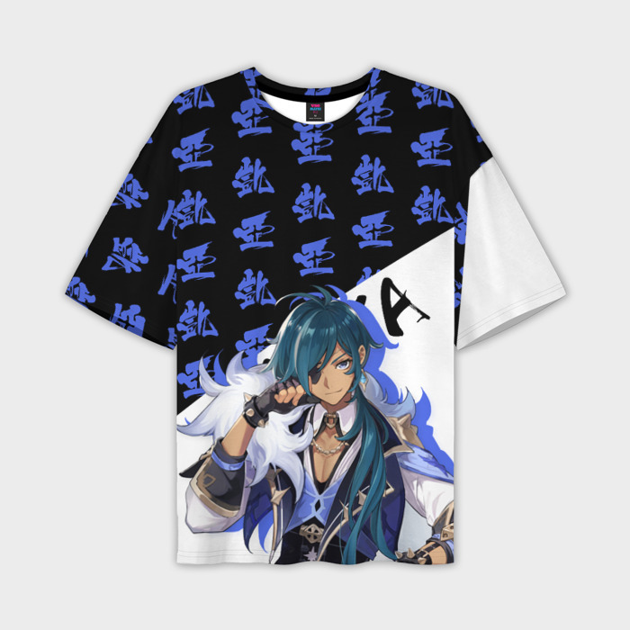 Мужская футболка oversize 3D Кэйа   Геншин Импакт фото
