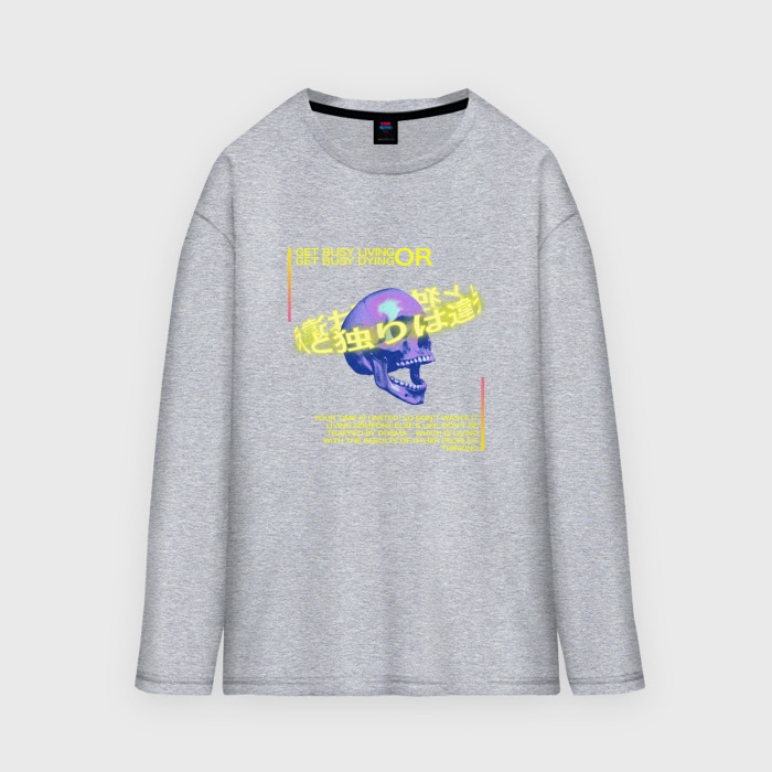 Мужской лонгслив oversize хлопок С черепом фото