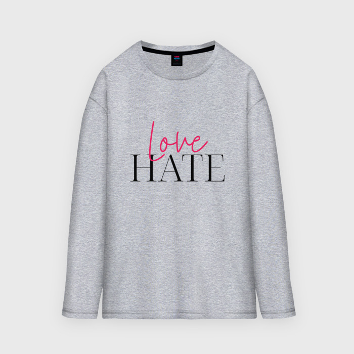 Мужской лонгслив oversize хлопок Ненавижу любовь фото