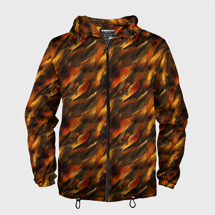 Мужская ветровка 3D Brown print from the neural network фото