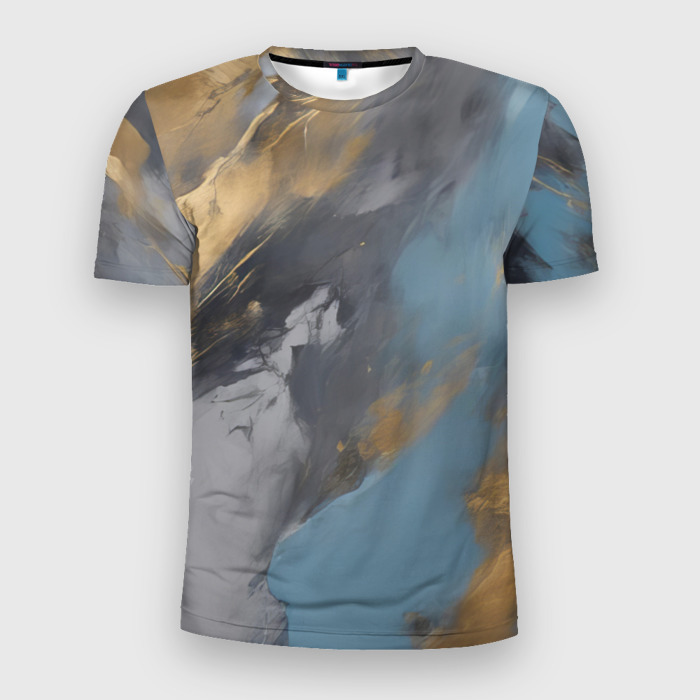 Мужская футболка 3D Slim Мазки краски   нейросеть фото