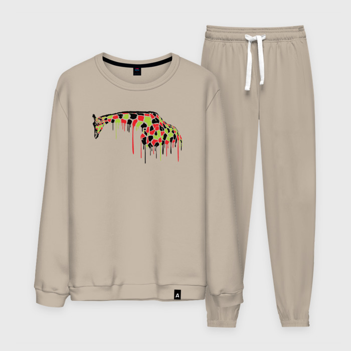 Мужской костюм хлопок Цветной жираф фото